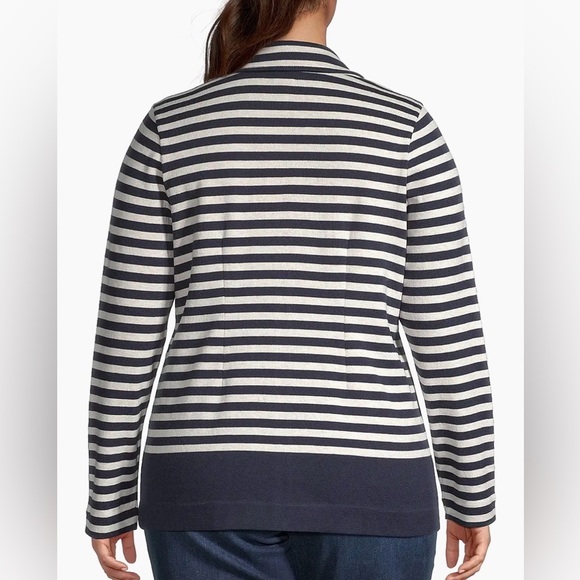 NIC+ZOE Plus Size Striped City Charm Cotton Knit Blazer - Picture 2 of 7